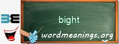 WordMeaning blackboard for bight